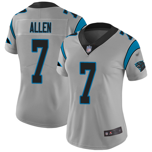 Carolina Panthers Limited Silver Women Kyle Allen Jersey NFL Football #7 Inverted Legend->carolina panthers->NFL Jersey